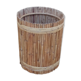 cache pot vintage en rotin année 50