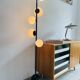 Lampadaire à 5 spots en opaline