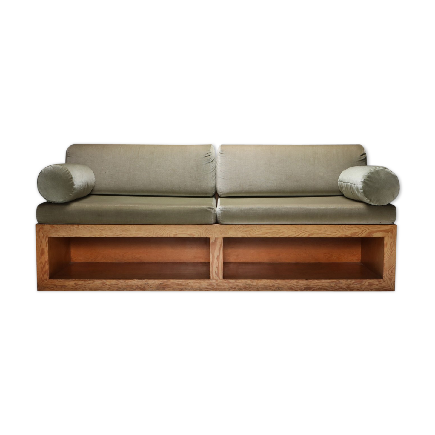 1960 Pine and Velvet Love Pitch Sofa
