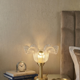 Table lamp "Corolle" – Murano Bullicante glass & patinated brass