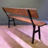 Farmhouse bench with backrest
