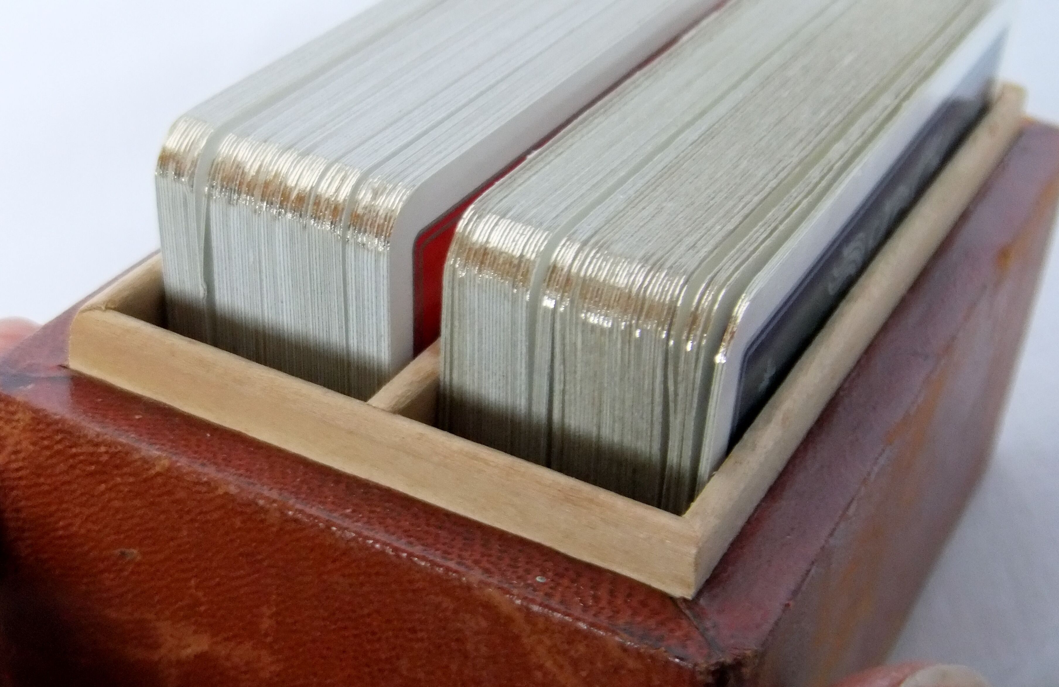 Card game BP Grimaud gilding collection card box leather box bridge