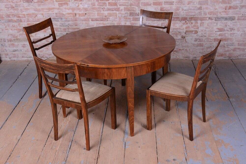 Art Deco Chairs in Walnut, Czech, 1920s, Set of 6