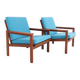 Ensemble de 2 fauteuils en teck "Capella" restaurés d'Illum Wikkelsø / Niels Eilersen.