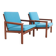 Set of 2 restored Illum Wikkelsø / Niels Eilersen “Capella” teak armchairs