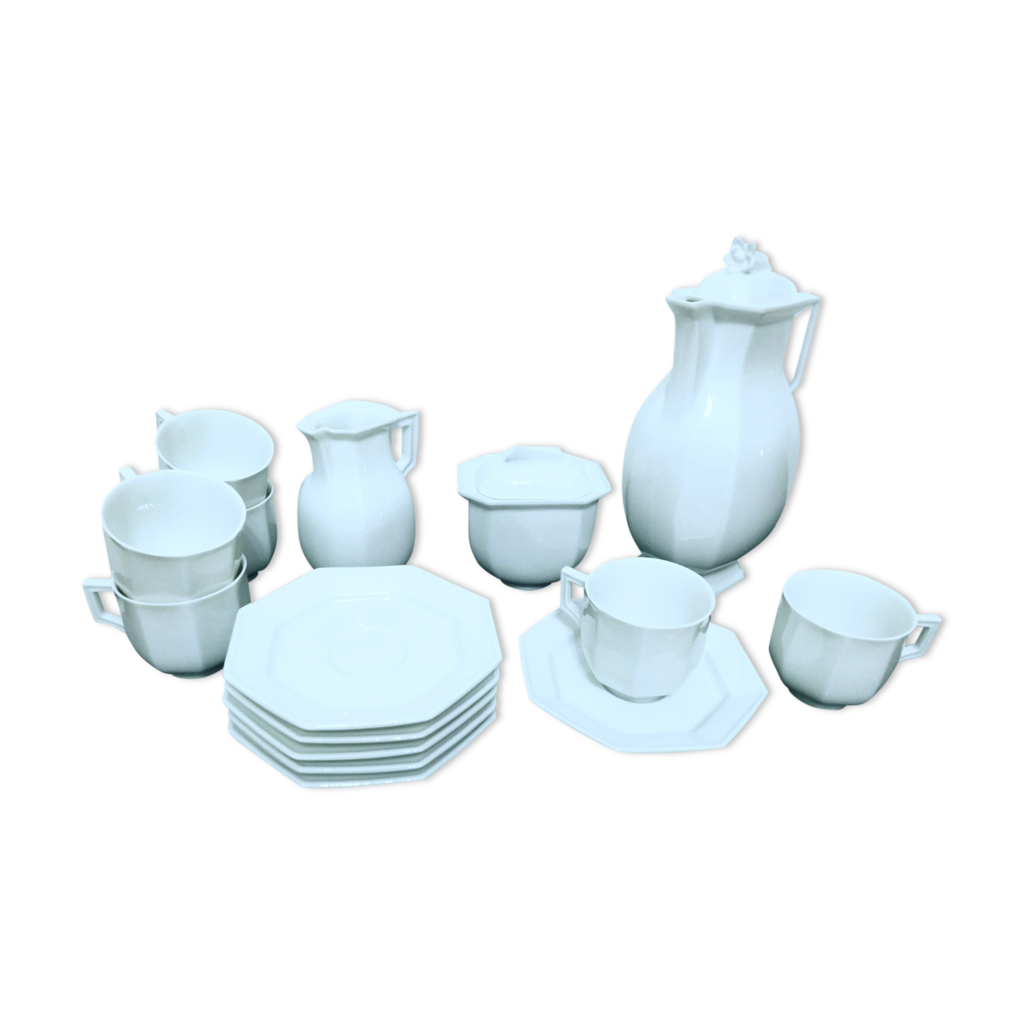 Coffee service in limoges porcelain Coquet Lotus model