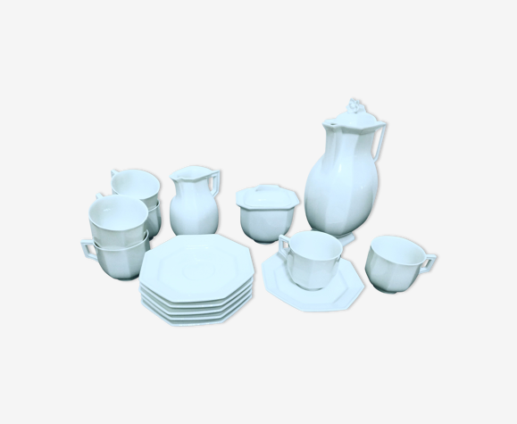 Coffee service in limoges porcelain Coquet Lotus model