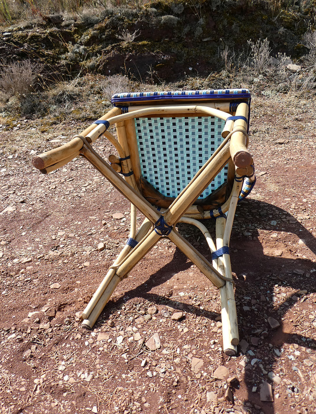 Pair of chairs bistro paris terrace in rattan and caning
