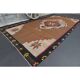 1970s vintage Turkish Oushak handmade wool cotton brown area rug 180x345