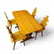 Cepelia Tiroler chairs / table / set of 5 / Poland 1960s / marked