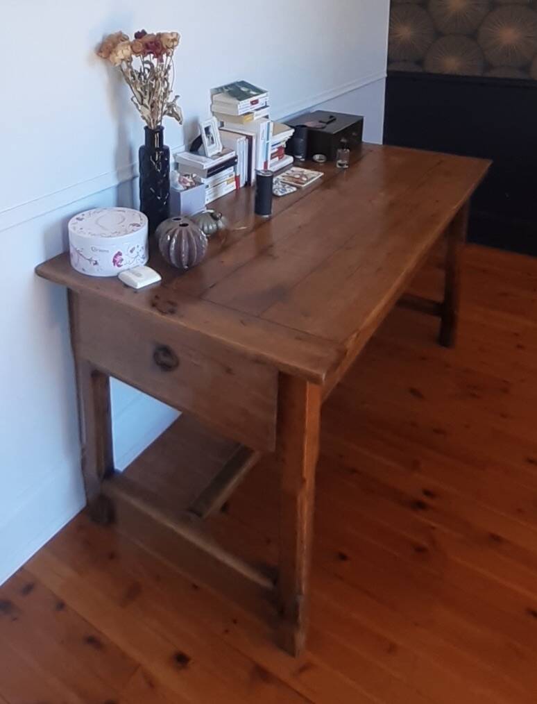 Table de ferme ancienne en bois de hêtre XIXème
