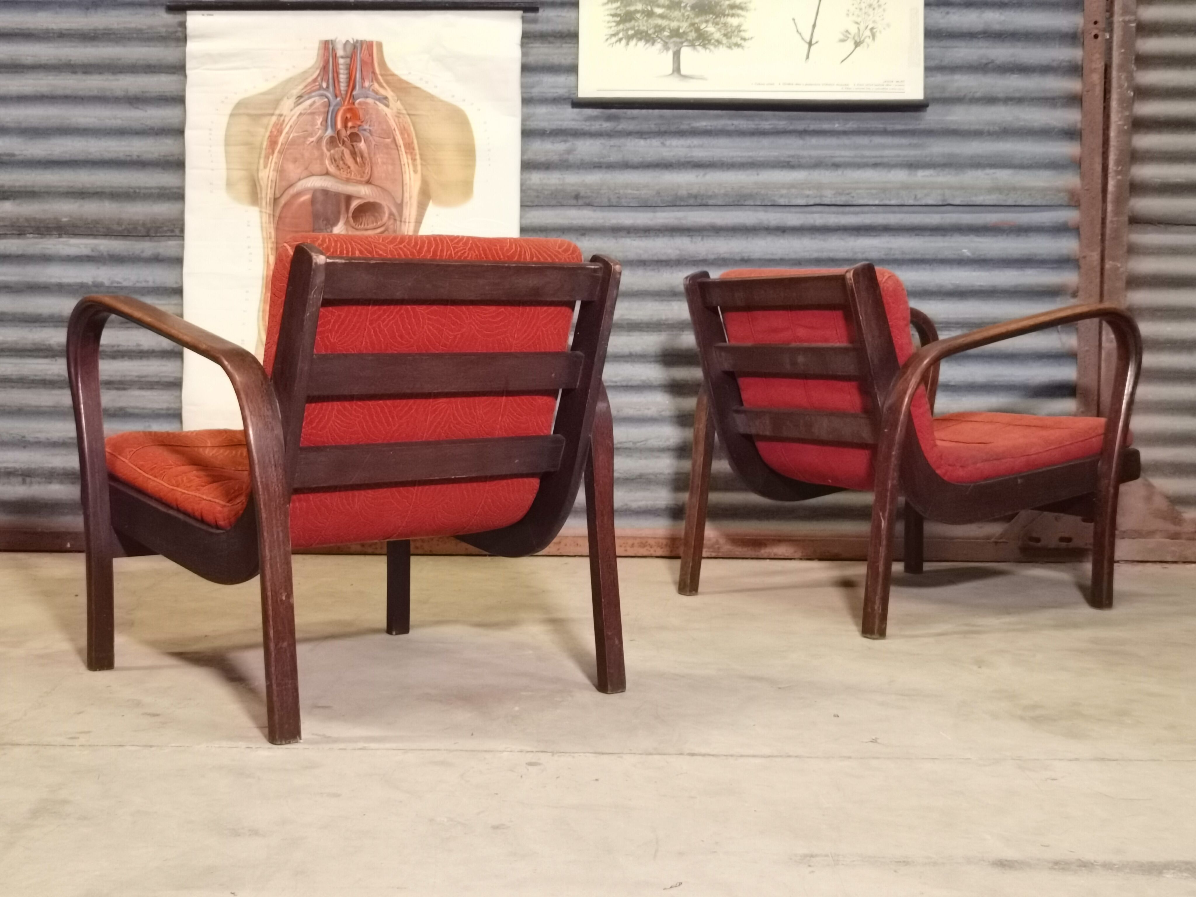 Pair of armchairs by Karel Kozelka and Antonin Kropacek