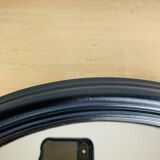 Pair of round mirrors with black rim 40 cm, vintage