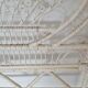 Peacock rattan headboard painted white