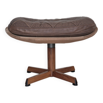Tabouret années 1970, design danois par madsen & schubell, repose-pieds réglable, état d'origine.
