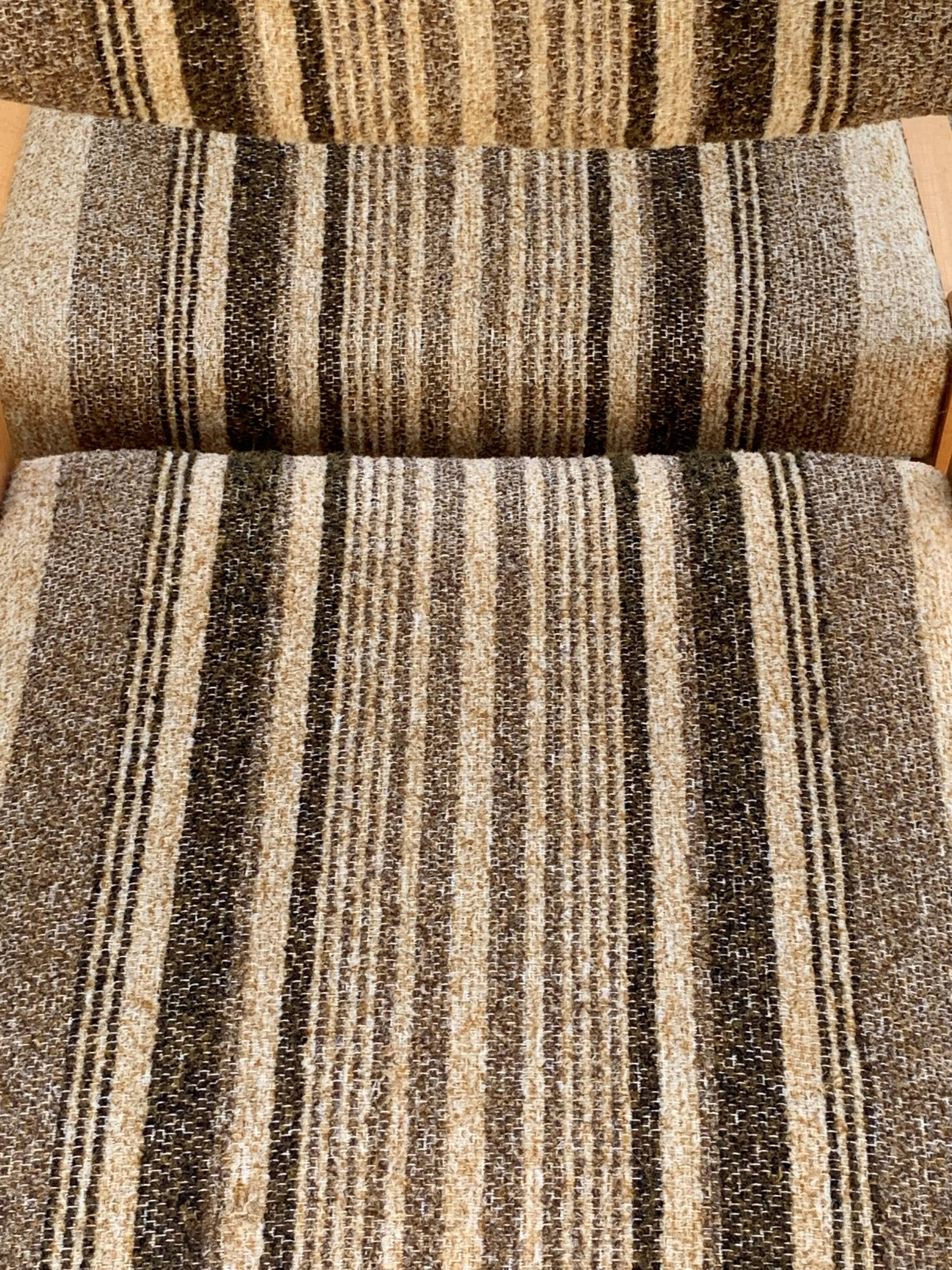 Suite of 4 chairs self beech brass and wool 1960