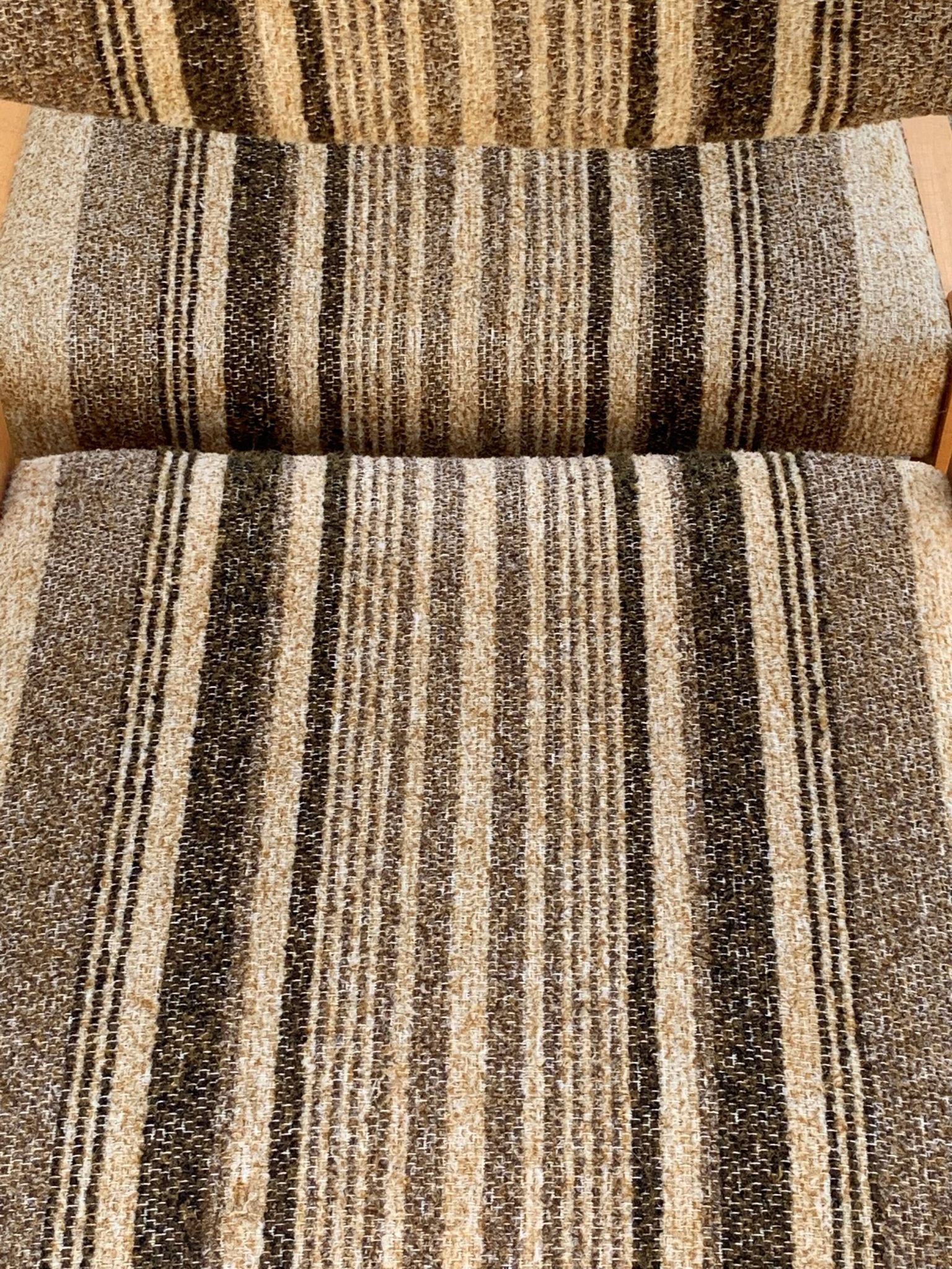 Suite de 4 chaises self hêtre laiton et laine 1960