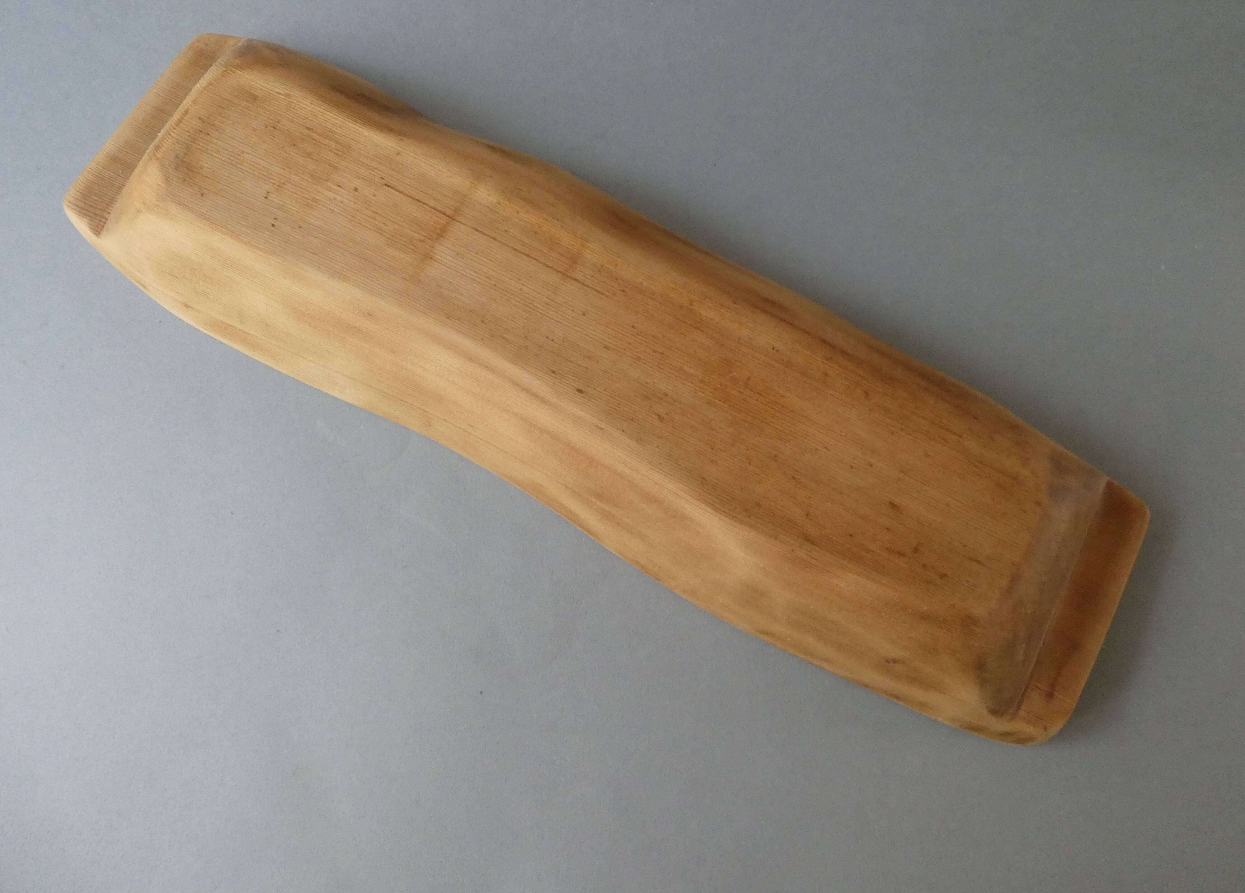 Large solid wood bowl, hand carved