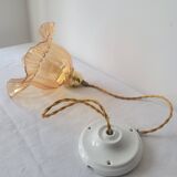 Amber glass pendant light