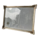Art deco metal silver frame brass 21.5 cm x 16.5 cm convex glass