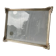 Art deco metal silver frame brass 21.5 cm x 16.5 cm convex glass