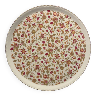 Grand plat à tarte vintage seventies adp france porcelaine de luxe 32 cm