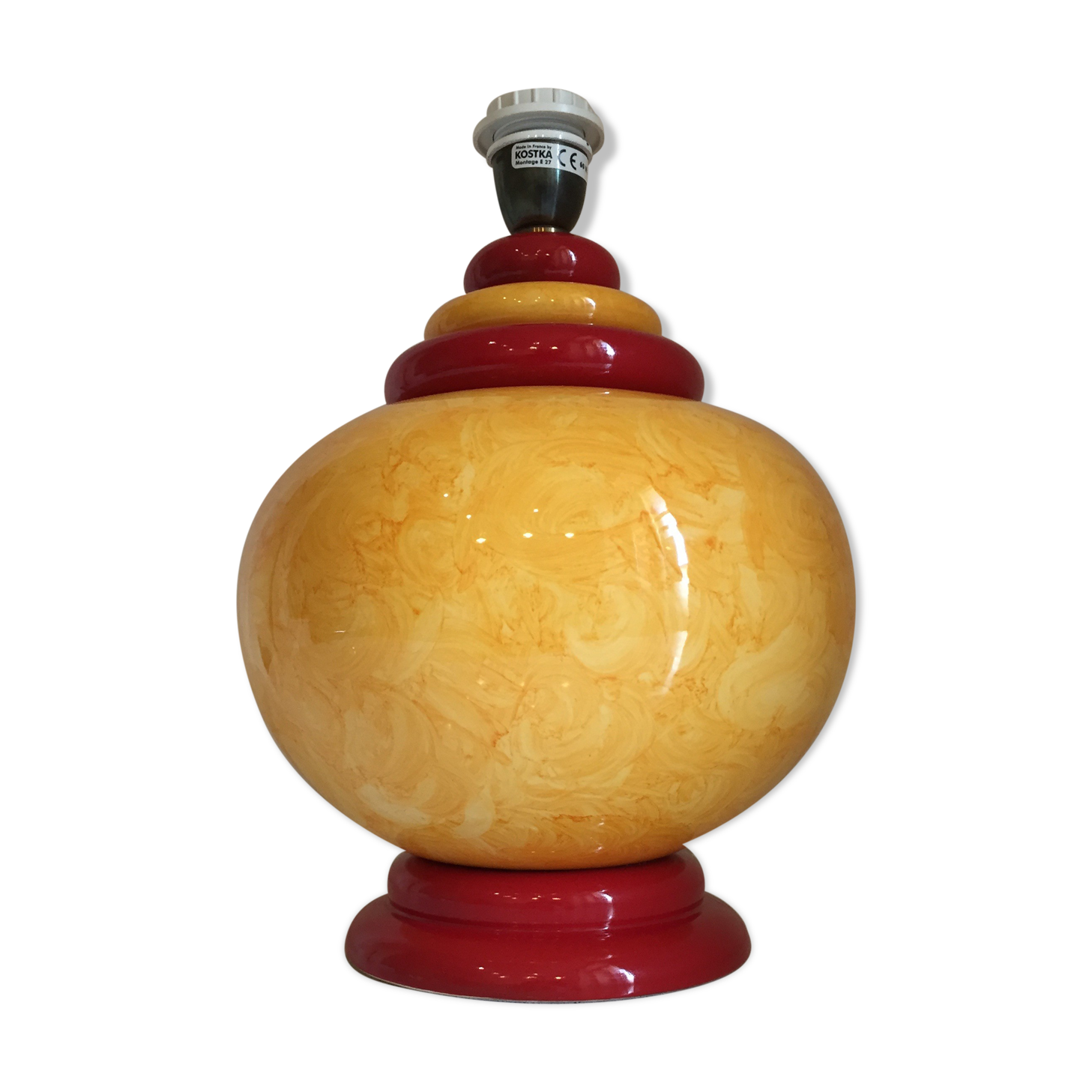 Kostka ceramic lamp foot, France, 1980s
