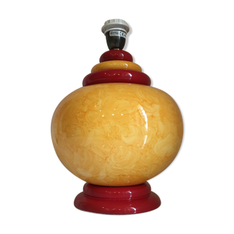 Pied de lampe Kostka en céramique France années 1980