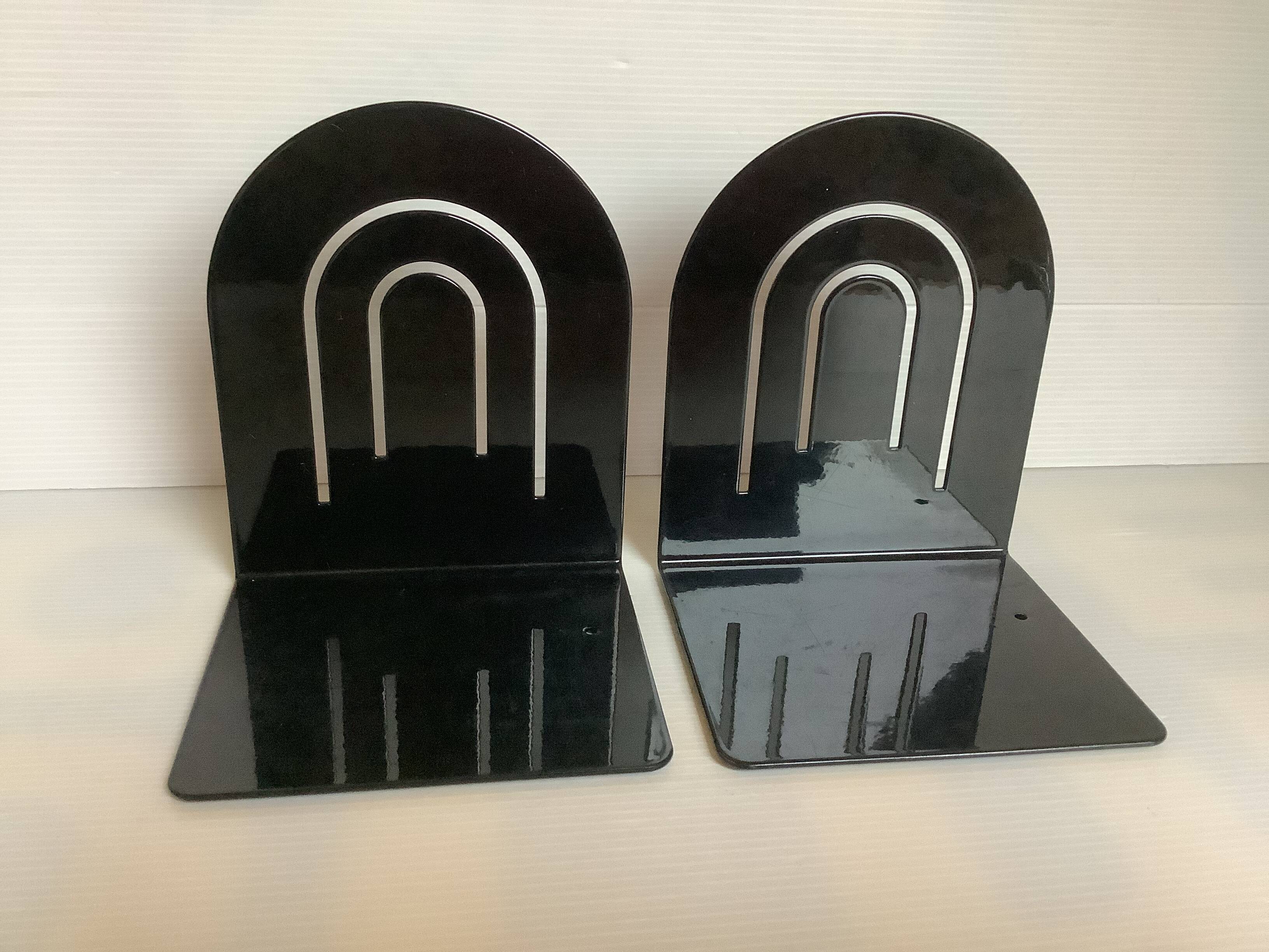 Pair of black metal arched bookends
