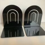 Pair of black metal arched bookends