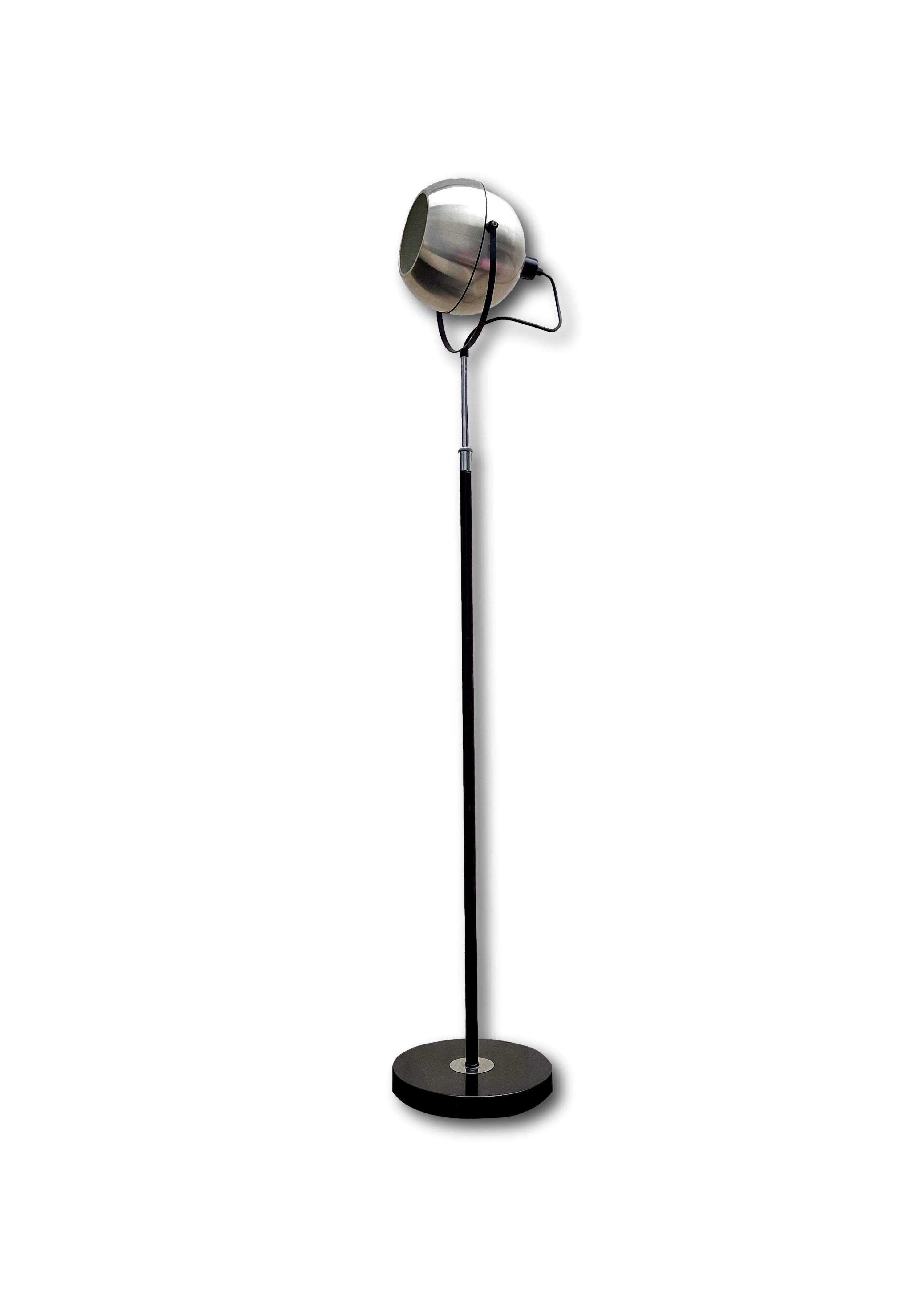 Raak globe floor lamp in aluminum, 1960s