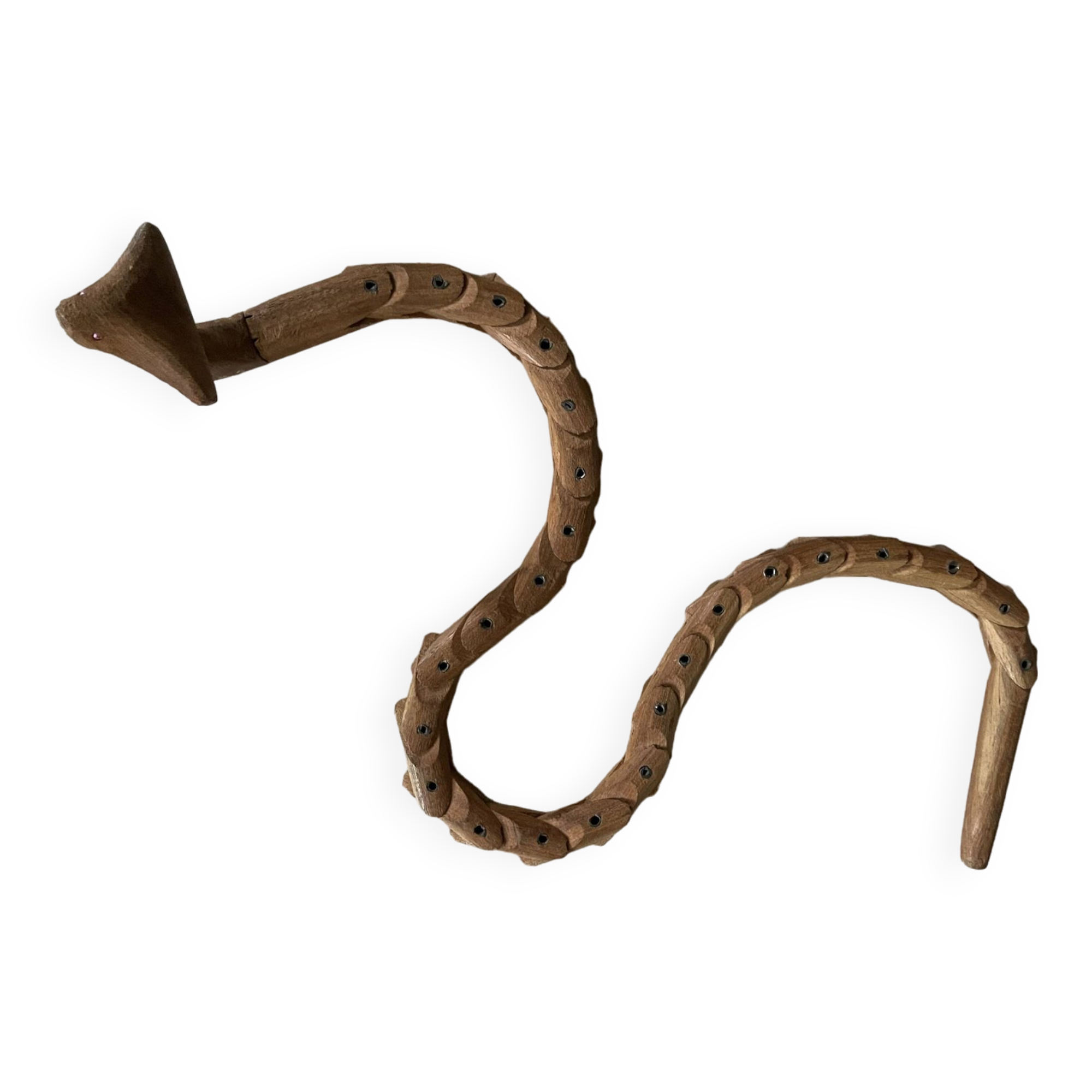 Articulated wooden snake