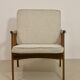Scandinavian armchair 1960 curved armrests, mottled gray fabric