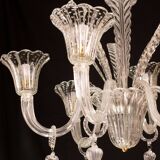 Extraordinary Art Decò Barovier e Toso Chandelier, Murano “Bubble” Glass, 1940s