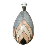 Art Deco style lamp in marble veneer and brass from the 70s