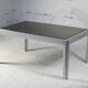 International Furniture. Steel coffee table and smoked glass. Circa 1970