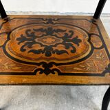 Napoleon III side table in marquetry and gilding