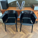 "Papyrus" black armchairs designed by Ronan and Erwan Bouroullec.