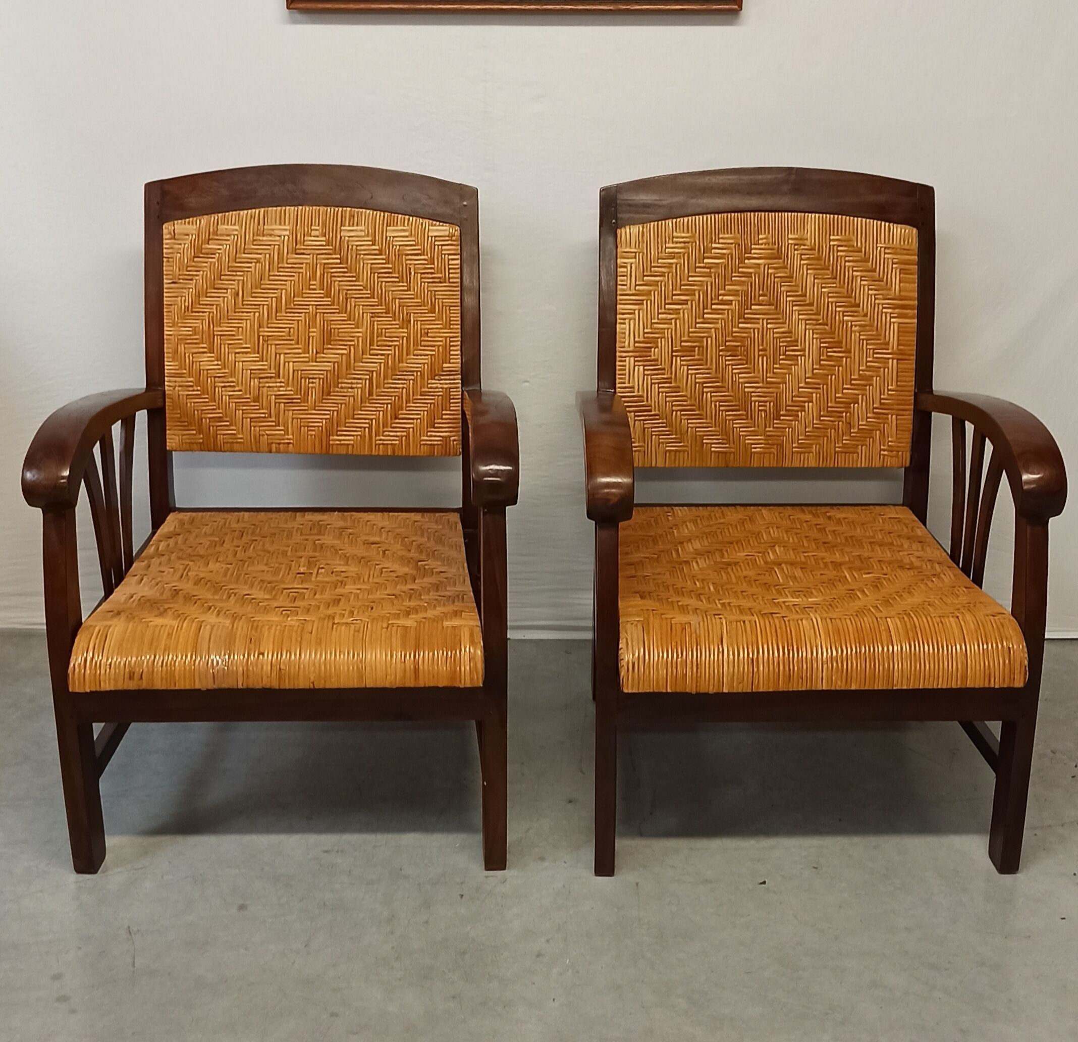 Pair of colonial style armchairs
