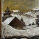 Alpine Table in carved and painted wood 23/32 cm