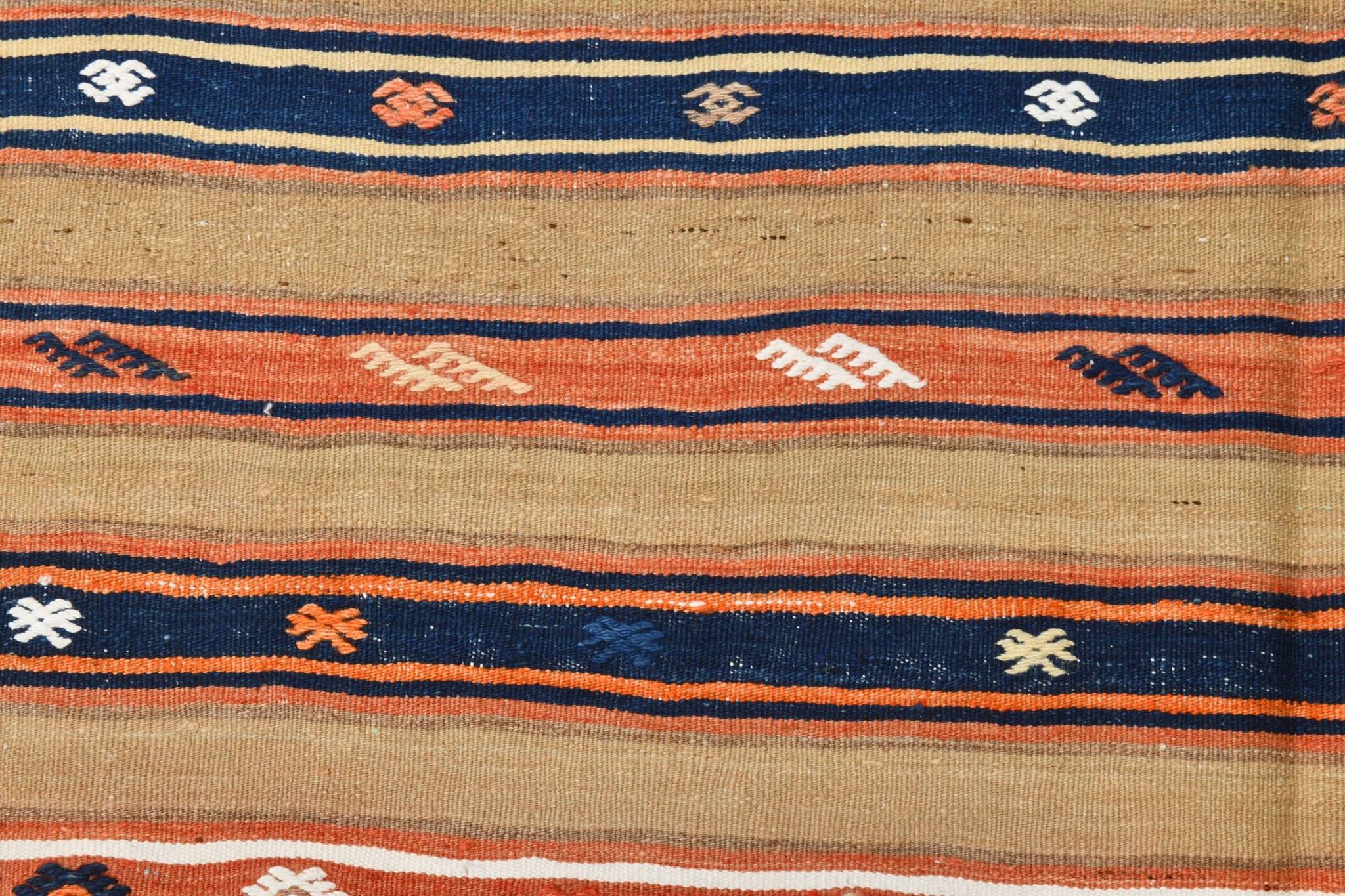 Tapis beige et bleu antique 5x8, 145x230 cm