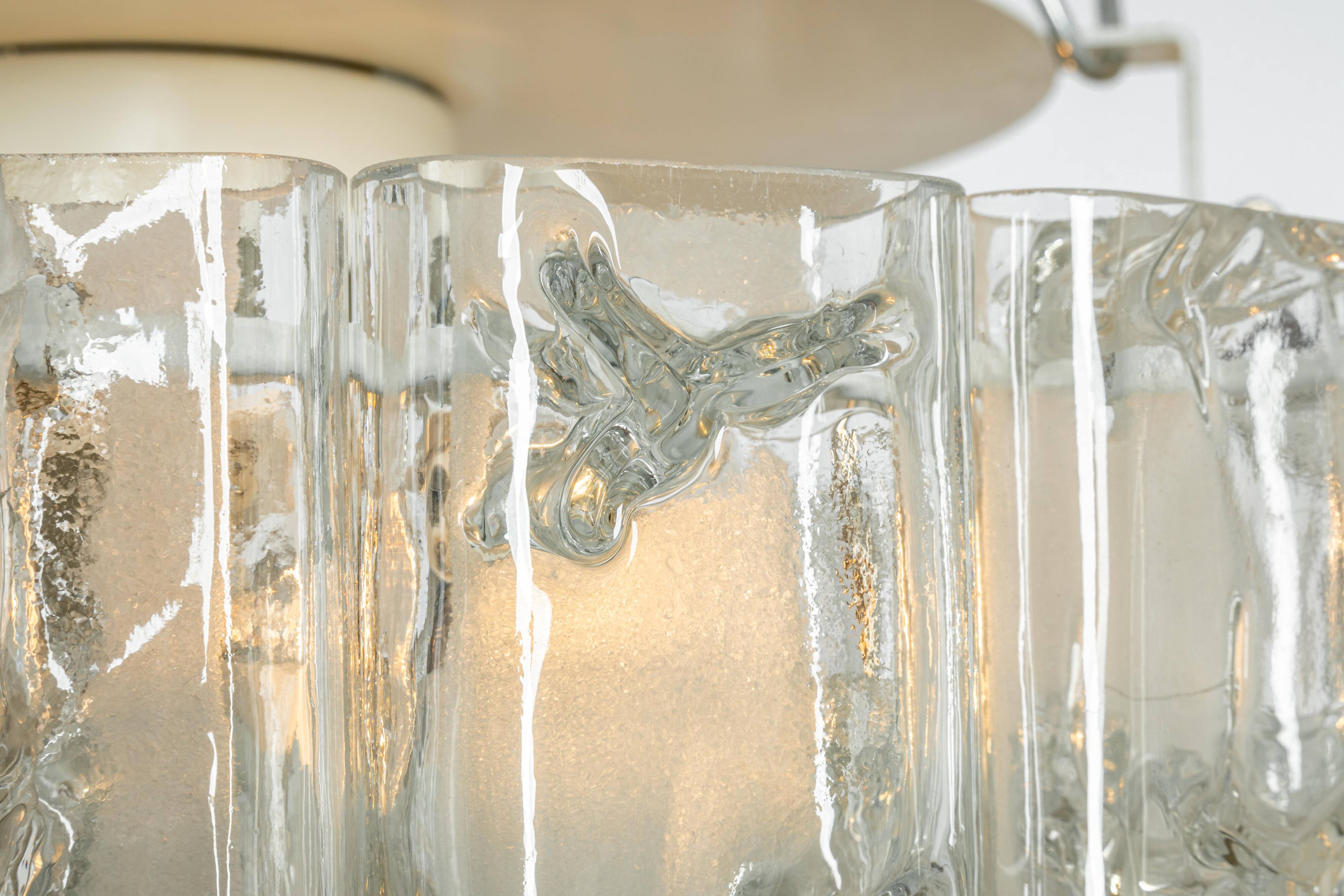 Glass tube chandelier from Murano by Doria, Germany, 1960s.