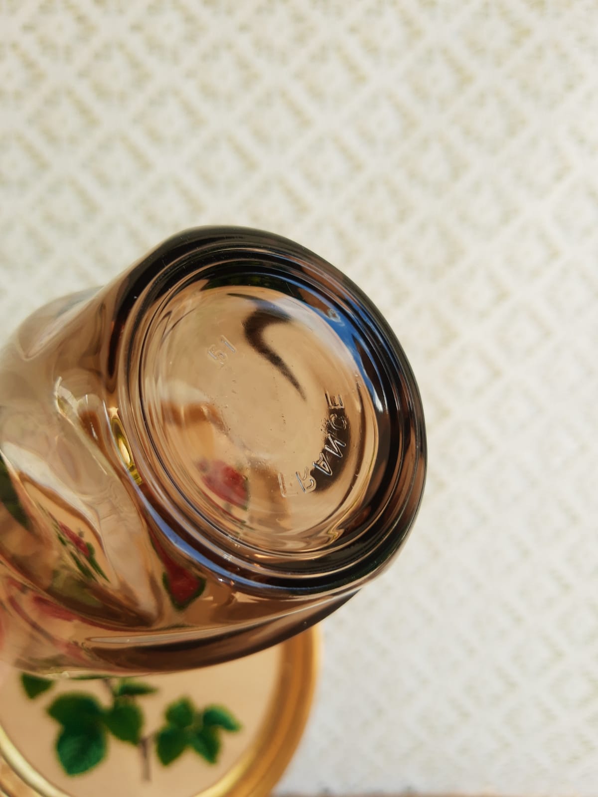 Set of 4 vintage 70s smoked glasses