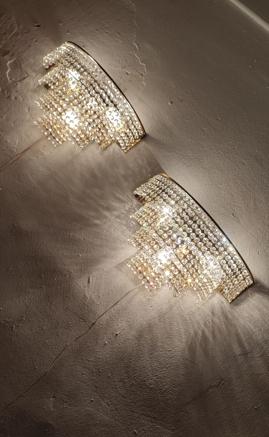 Appliques murales en cristal France années 1970