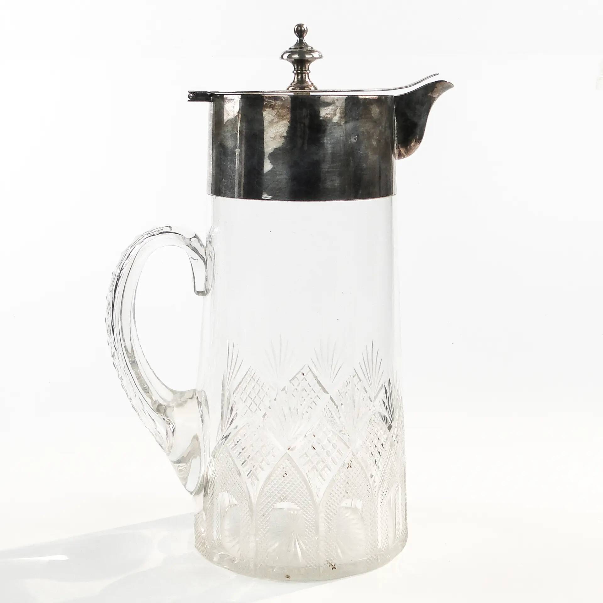 Art Deco wine jug, transparent glass, Germany, 1920s