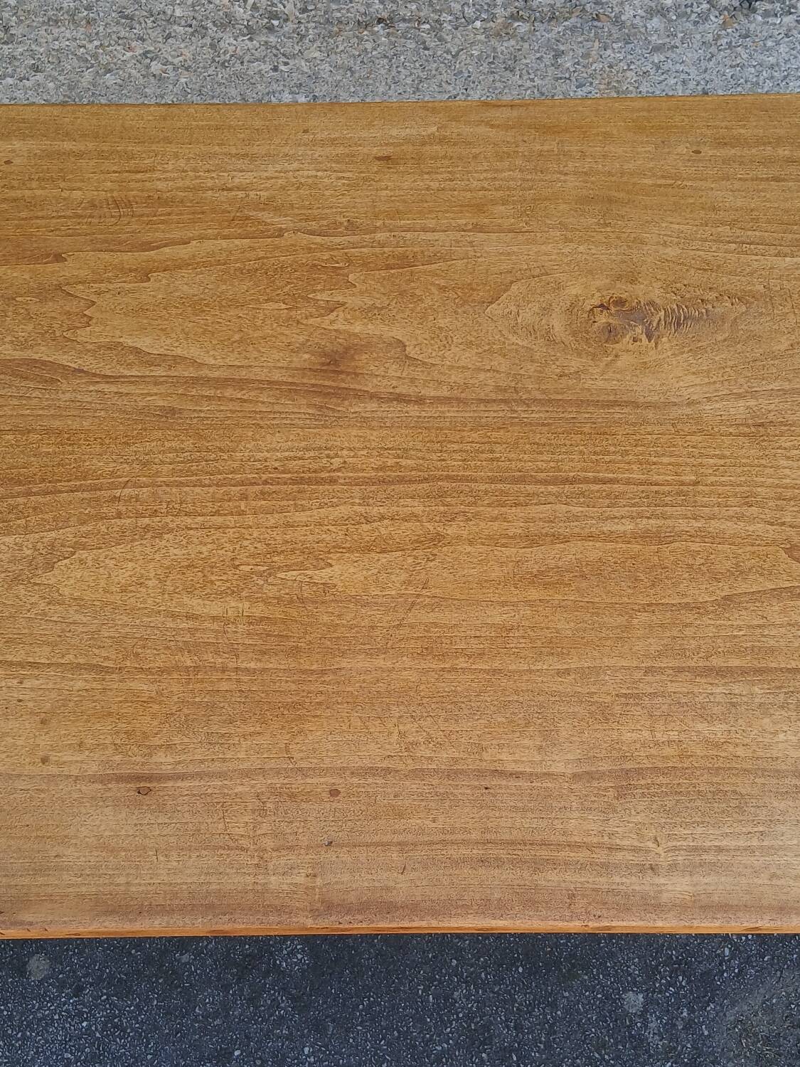 Farm table, turned wooden legs