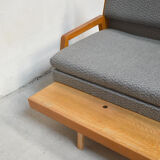 Sofa bed grey compass feet, 1960