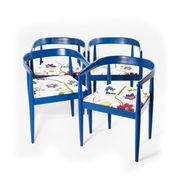 Vintage Flower Fabric & Blue Beech Armchair