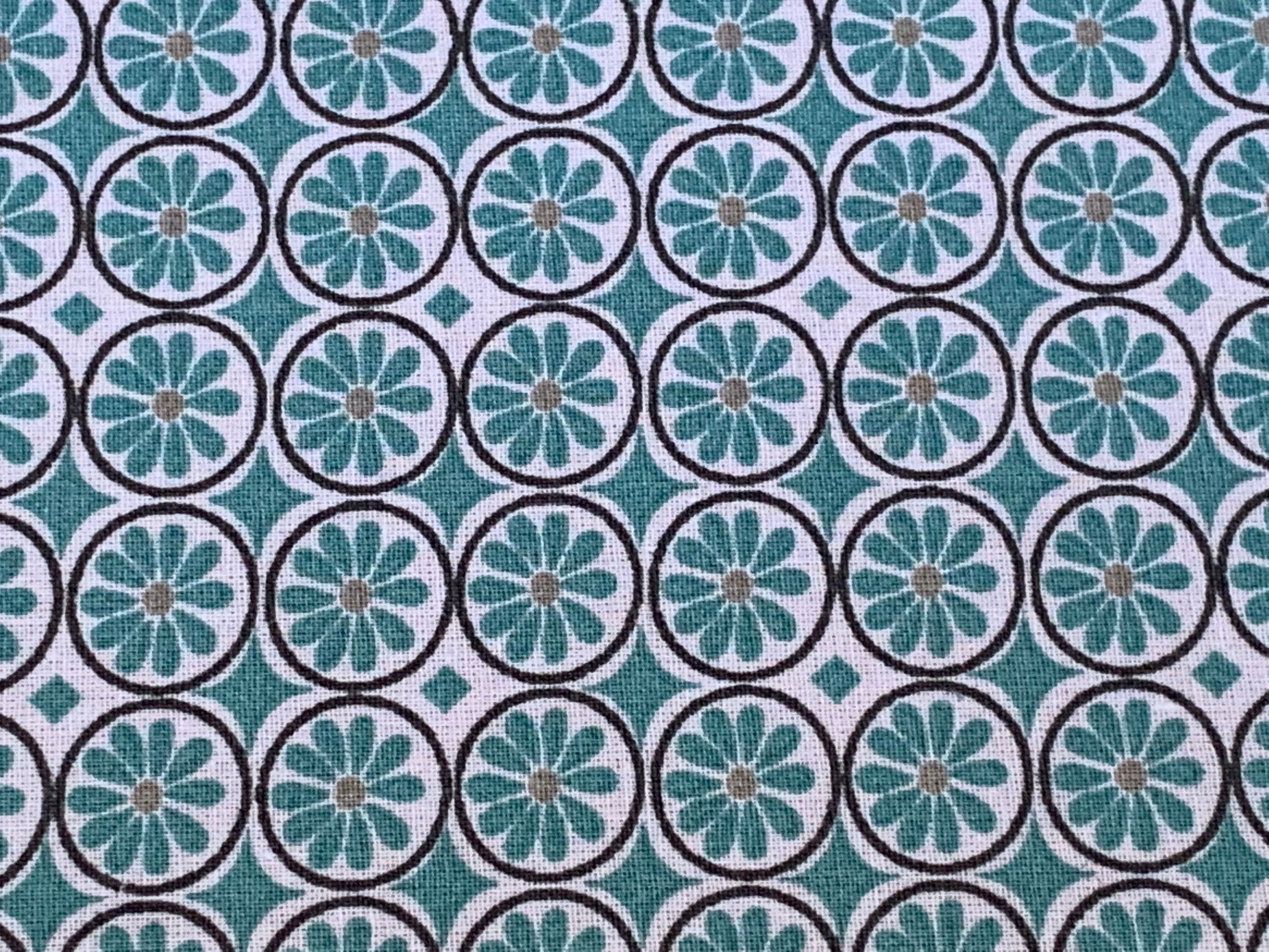 Vintage chest of drawers wood and rattan patina turquoise 1950