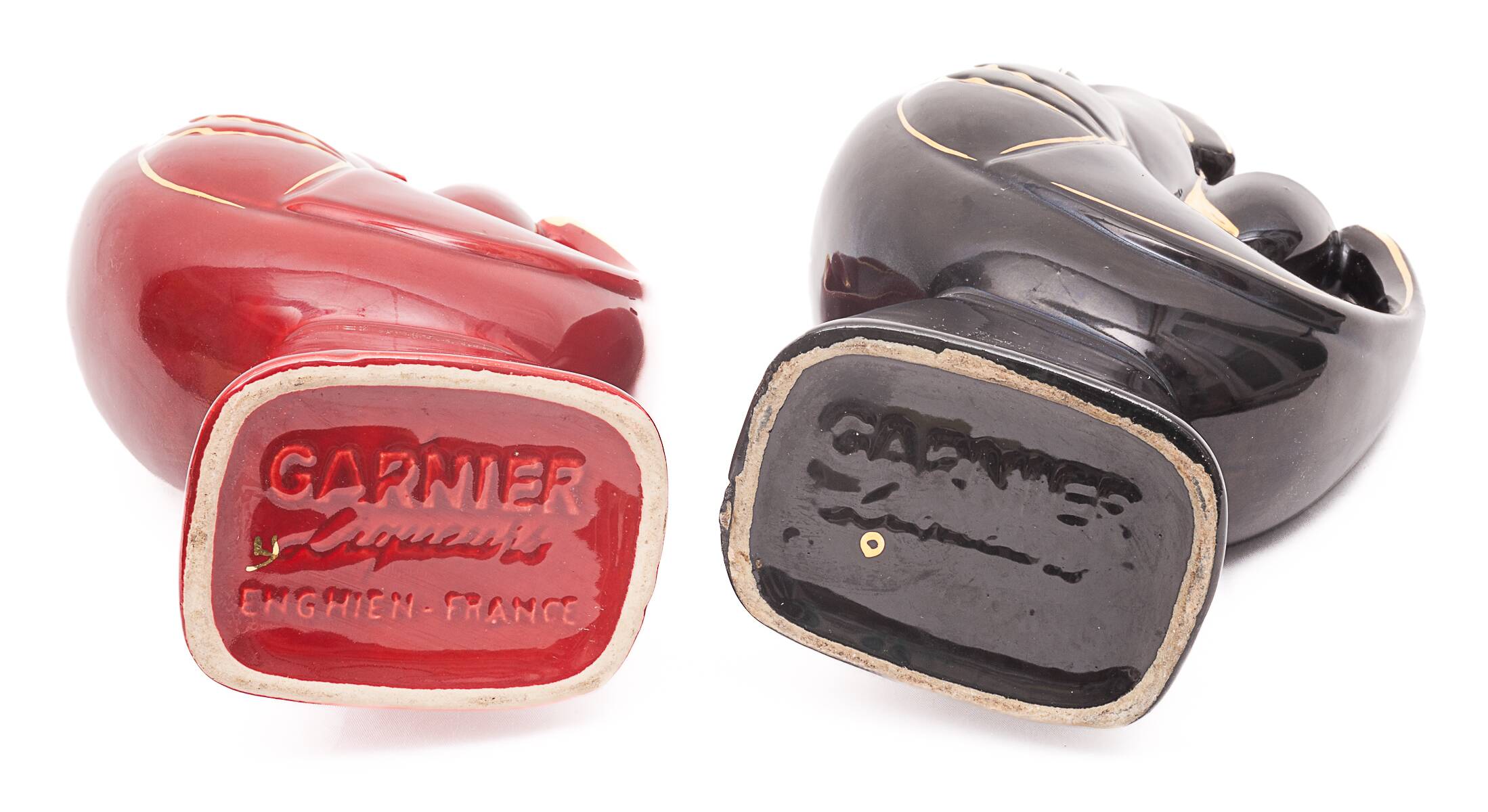 Pair of liqueur bottles by Garnier